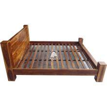 Duże dwumetrowe łóżko Goa z bali drewnianych na wymiar