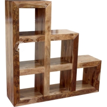 Regał schodkowy drewniany Modern Cube - Drewno Palisander -  naturalny