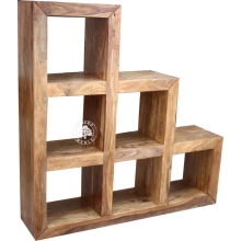 Regał schodkowy drewniany Modern Cube - Drewno Palisander -  naturalny
