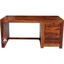 Nowoczesne biurko z drewna litego palisander do gabinetu - Drewno Palisander - brąz 