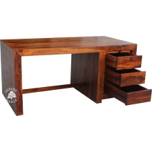 Nowoczesne biurko z drewna litego palisander do gabinetu - Drewno Palisander - brąz 