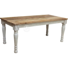 Drewniany dwukolorowy stół ręcznie robiony - 180x90 rozkł. 280x90 cm