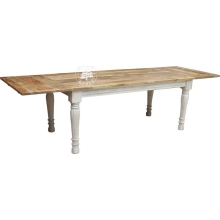 Drewniany dwukolorowy stół ręcznie robiony - 180x90 rozkł. 280x90 cm