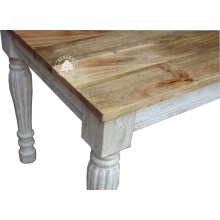 Drewniany dwukolorowy stół ręcznie robiony - 130x80 rozkł. 230x80 cm