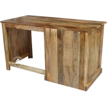 Klasyczne biurko z jasnego drewna mango z żaluzjowymi drzwiami