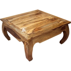 Klasyczny indyjski stolik z drewna litego palisander na wygiętych nóżkach