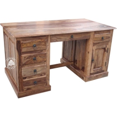 Klasyczne biurko do gabinetu z drewna litego palisander