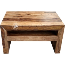 Nowoczesny drewniany stolik kawowy do salonu GOA - Drewno Palisander -  naturalny