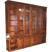 Biblioteka klasyczna do gabinetu, wykonana z litego drewna - Drewno Palisander - brąz 