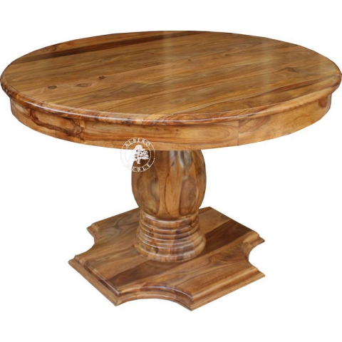Klasyczny stół okrągły do salonu z drewna palisandru