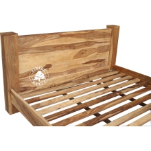 Łóżko wykonane w 100% z palisandru na nogach z bali drewnianych. od 160x200 - 180x200 - Drewno Palisander -  naturalny