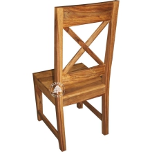 Tradycyjne krzesło drewniane z stylowym oparciem - Drewno Palisander -  naturalny