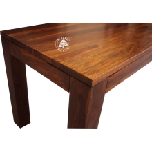 Mały prostokątny stół wykonany z drewna litego - Drewno Palisander - brąz 