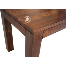 Mały prostokątny stół wykonany z drewna litego -  Drewno Palisander - ciemny brąz