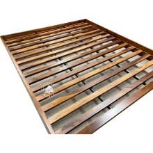 Łóżko z drewna palisandru -  Drewno 100% Palisander - ciemny brąz
