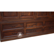 Dwuczęściowa szafa drewniana z szufladami -  Drewno Palisander - ciemny brąz