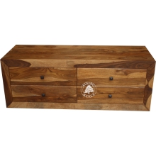 Niska komoda drewniana z szufladami - Drewno Palisander -  naturalny