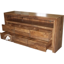 Komoda RTV z naturalnego drewna palisandru - Drewno Palisander -  naturalny