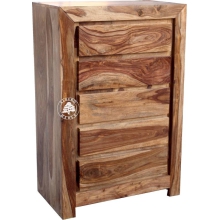 Wysoka i wąska szafka drewniana - Drewno Palisander -  naturalny