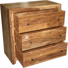 Komoda drewniana modern cube  z trzema pojemnym szufladami - Drewno Palisander -  naturalny