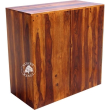 Komoda drewniana modern cube  z trzema pojemnym szufladami - Drewno Palisander - brąz 