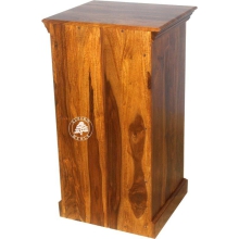 Wąska komoda drewniana z szufladami do przedpokoju - Drewno Palisander - brąz 
