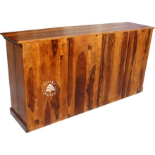 Długa drewniana komoda utrzymana klasycznym stylu - Drewno Palisander - brąz 