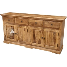 Długa drewniana komoda utrzymana klasycznym stylu - Drewno Palisander -  naturalny