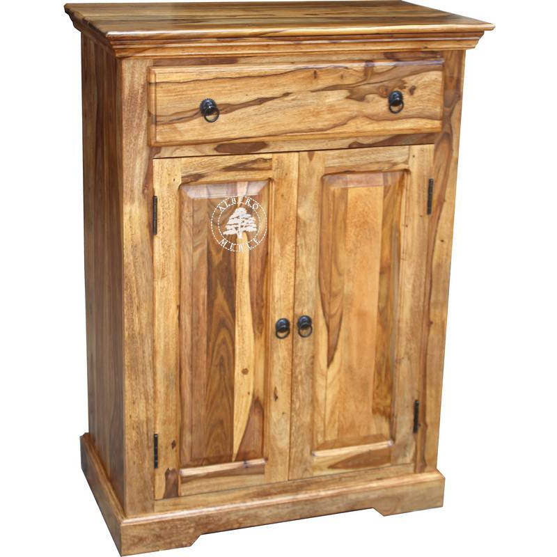 Mała klasyczna komoda z jedna szufladą - Drewno Palisander -  naturalny