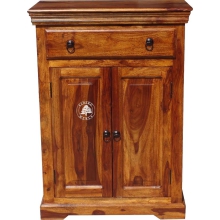 Mała klasyczna komoda z jedna szufladą - Drewno Palisander - brąz 