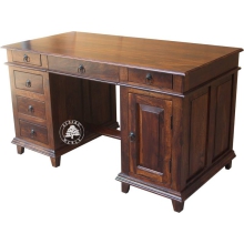 Stylowe duże biurko do gabinetu wykonane z drewna litego palisander -  Drewno Palisander - ciemny brąz