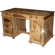 Stylowe duże biurko do gabinetu wykonane z drewna litego palisander - Drewno Palisander -  naturalny