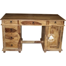 Stylowe duże biurko do gabinetu wykonane z drewna litego palisander - Drewno Palisander -  naturalny