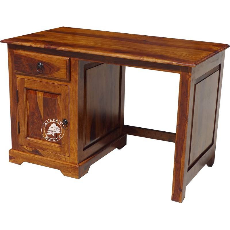 Kolonialne biurko z litego drewna palisander - Drewno Palisander - brąz 