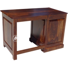 Kolonialne biurko z litego drewna palisander -  Drewno Palisander - ciemny brąz