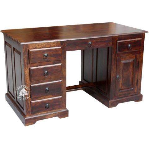 Duże biurko gabinetowe z drewna litego palisander