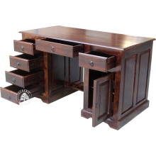 Duże biurko gabinetowe z drewna litego palisander -  Drewno Palisander - ciemny brąz
