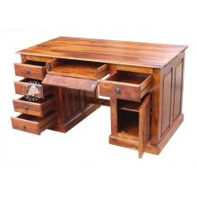 Duże biurko gabinetowe z drewna litego palisander - Drewno Palisander - brąz 
