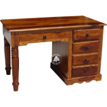 Tradycyjne kolonialne biurko z litego drewna palisander - Drewno Palisander - brąz 