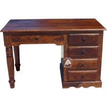 Tradycyjne kolonialne biurko z litego drewna palisander -  Drewno Palisander - ciemny brąz