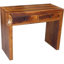 Nowoczesne proste biurko drewniane do pokoju - Drewno Palisander - brąz 