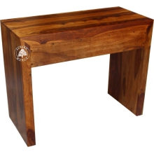 Nowoczesne proste biurko drewniane do pokoju - Drewno Palisander - brąz 