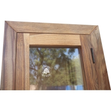 Pojedyncza witryna Modern Cube z drewna litego do salonu - Drewno Palisander -  naturalny