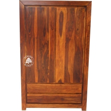 Duża nowoczesna szafa dwuskrzydłowa z szufladami na wymiar z drewna - Drewno Palisander - brąz 