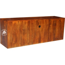Drewniana niska szafka telewizyjna z szufladami - Drewno Palisander - brąz 