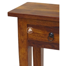 mała stylowa konsola drewniana do przedpokoju z szufladami - Drewno Palisander - brąz 