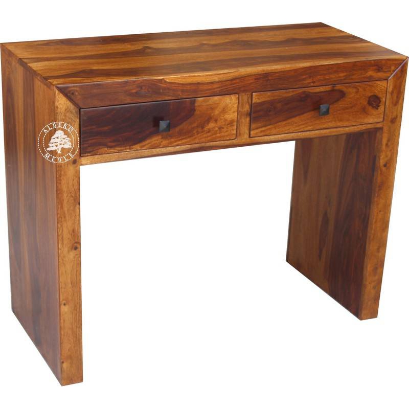 Nowoczesna konsola z drewna litego z szufladami - Drewno 100% Palisander - kolor brąz