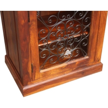 Pojedyncza szafka drewniana z ozdobnym metalowym wzorem - Drewno Palisander - brąz 