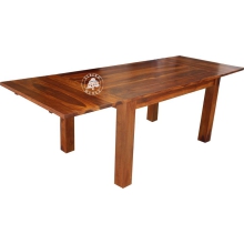 Stół drewniany z bocznymi dostawkami - Drewno Palisander - brąz 