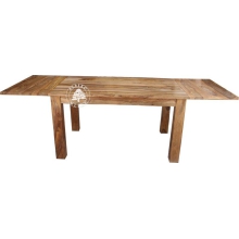 Stół drewniany z bocznymi dostawkami - Drewno Palisander -  naturalny